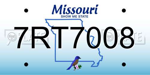 7RT7008 Missouri License Plate