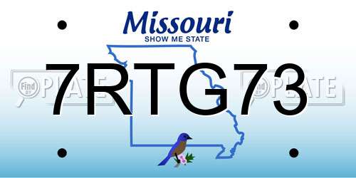 7RTG73 Missouri License Plate