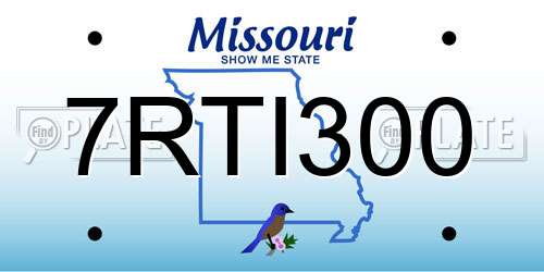 7RTI300 Missouri License Plate