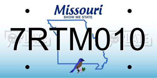 7RTM010 Missouri License Plate