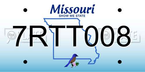 7RTT008 Missouri License Plate