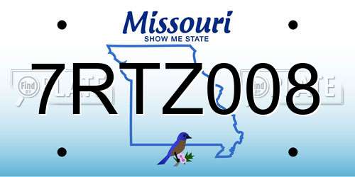 7RTZ008 Missouri License Plate