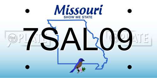 7SAL09 Missouri License Plate