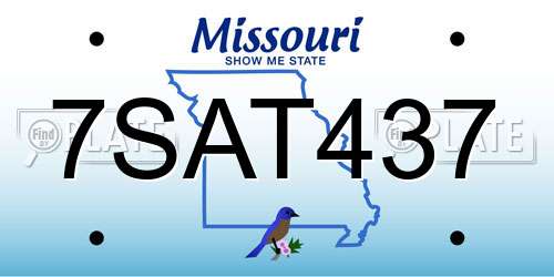 7SAT437 Missouri License Plate