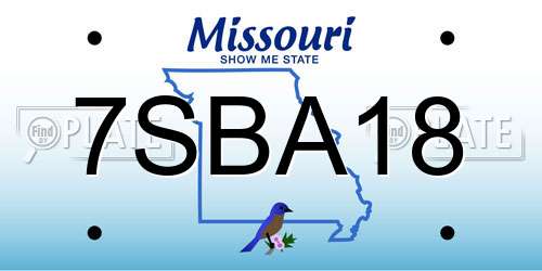 7SBA18 Missouri License Plate