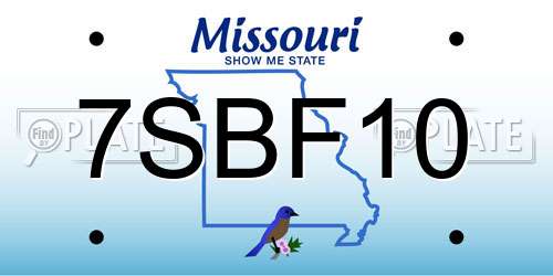 7SBF10 Missouri License Plate