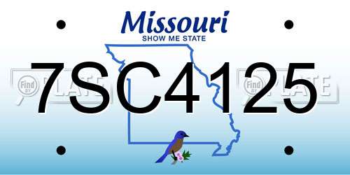 7SC4125 Missouri License Plate