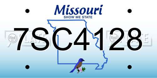 7SC4128 Missouri License Plate