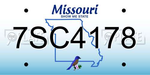 7SC4178 Missouri License Plate