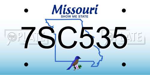 7SC535 Missouri License Plate