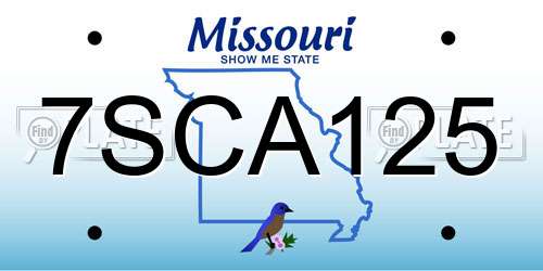 7SCA125 Missouri License Plate