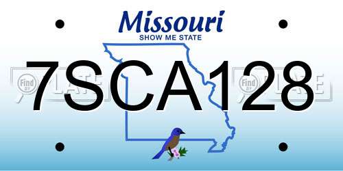 7SCA128 Missouri License Plate