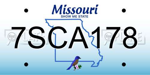 7SCA178 Missouri License Plate