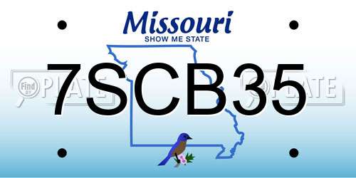 7SCB35 Missouri License Plate