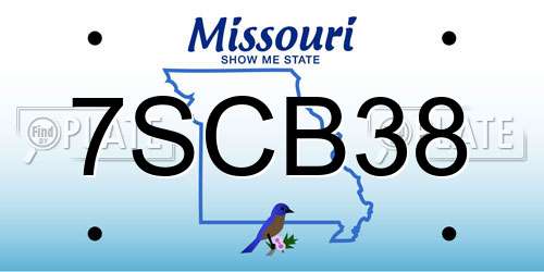 7SCB38 Missouri License Plate