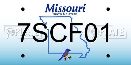 7SCF01 Missouri License Plate