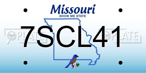7SCL41 Missouri License Plate
