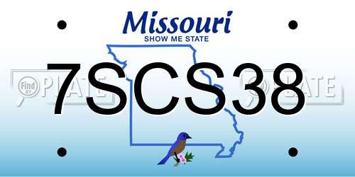 7SCS38 Missouri License Plate