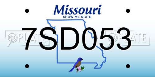 7SD053 Missouri License Plate