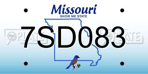 7SD083 Missouri License Plate