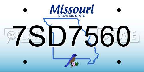 7SD7560 Missouri License Plate