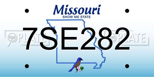 7SE282 Missouri License Plate