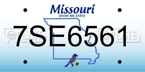 7SE6561 Missouri License Plate