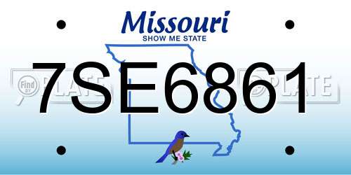 7SE6861 Missouri License Plate