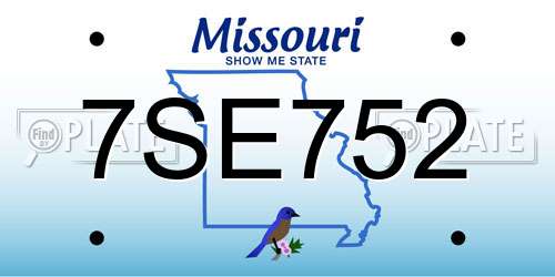 7SE752 Missouri License Plate