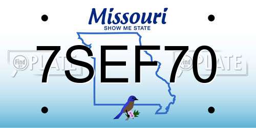 7SEF70 Missouri License Plate