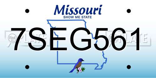 7SEG561 Missouri License Plate