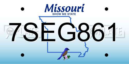 7SEG861 Missouri License Plate