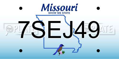 7SEJ49 Missouri License Plate