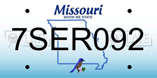 7SER092 Missouri License Plate