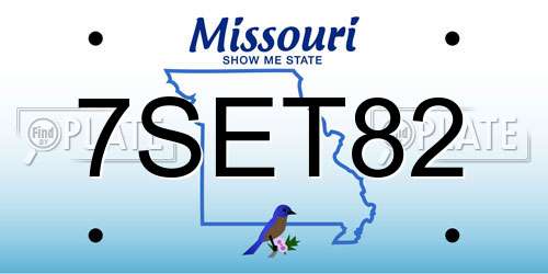 7SET82 Missouri License Plate