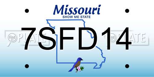 7SFD14 Missouri License Plate