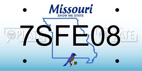 7SFE08 Missouri License Plate
