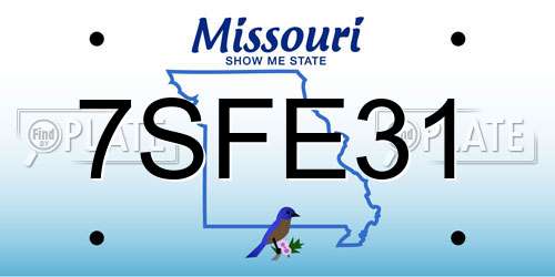 7SFE31 Missouri License Plate