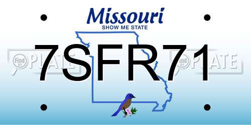 7SFR71 Missouri License Plate