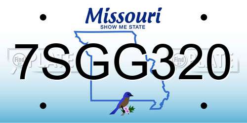 7SGG320 Missouri License Plate