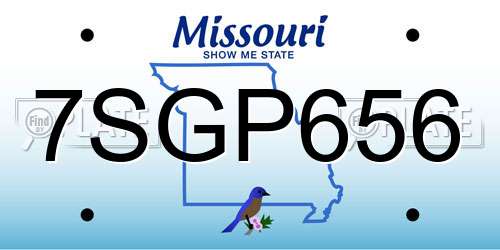 7SGP656 Missouri License Plate