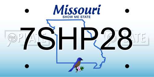 7SHP28 Missouri License Plate