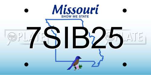 7SIB25 Missouri License Plate