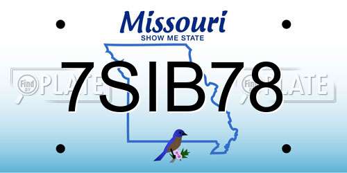 7SIB78 Missouri License Plate