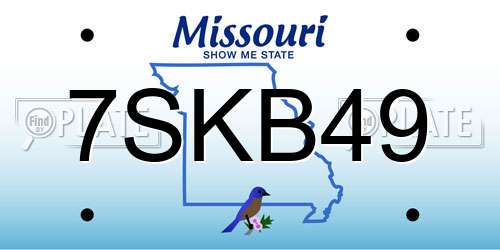 7SKB49 Missouri License Plate