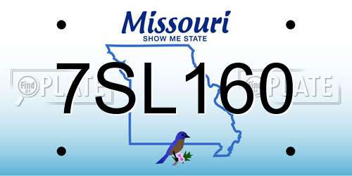7SL160 Missouri License Plate