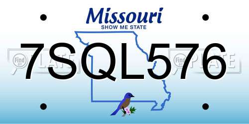 7SQL576 Missouri License Plate