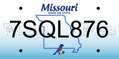 7SQL876 Missouri License Plate