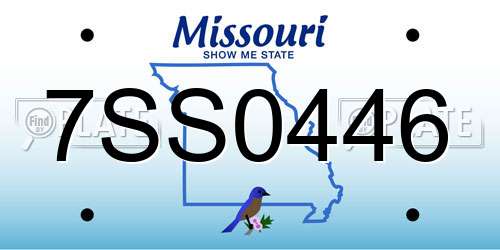 7SS0446 Missouri License Plate
