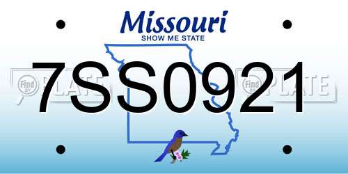 7SS0921 Missouri License Plate